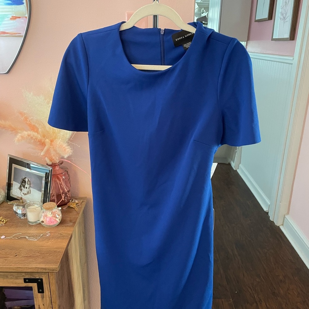 Donna Morgan Blue Sheath Cocktail Dress